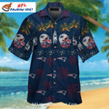 New England Patriots Palm Tree Helmet Hawaiian Shirt