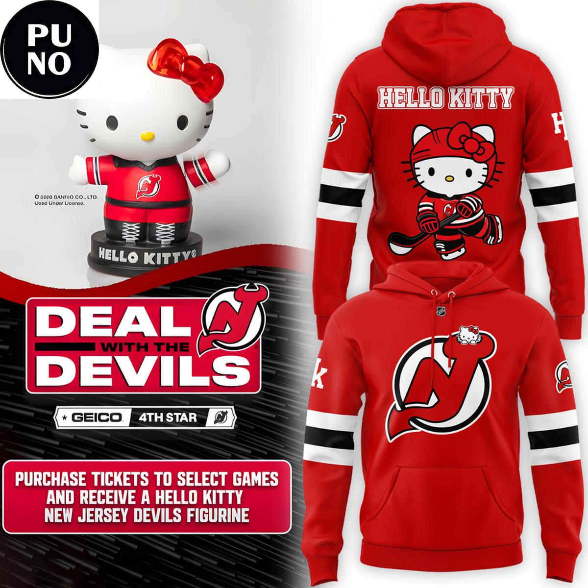 New Jersey Devils x Hello Kitty Night 2026 Hoodie T-Shirt