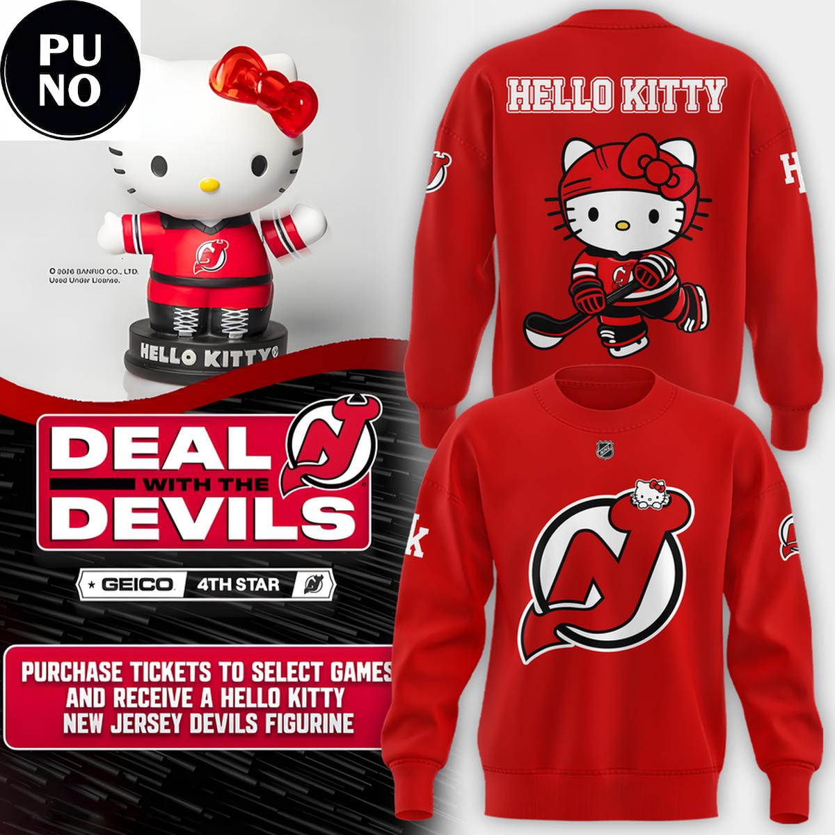 New Jersey Devils x Hello Kitty Night 2026 Hoodie T-Shirt