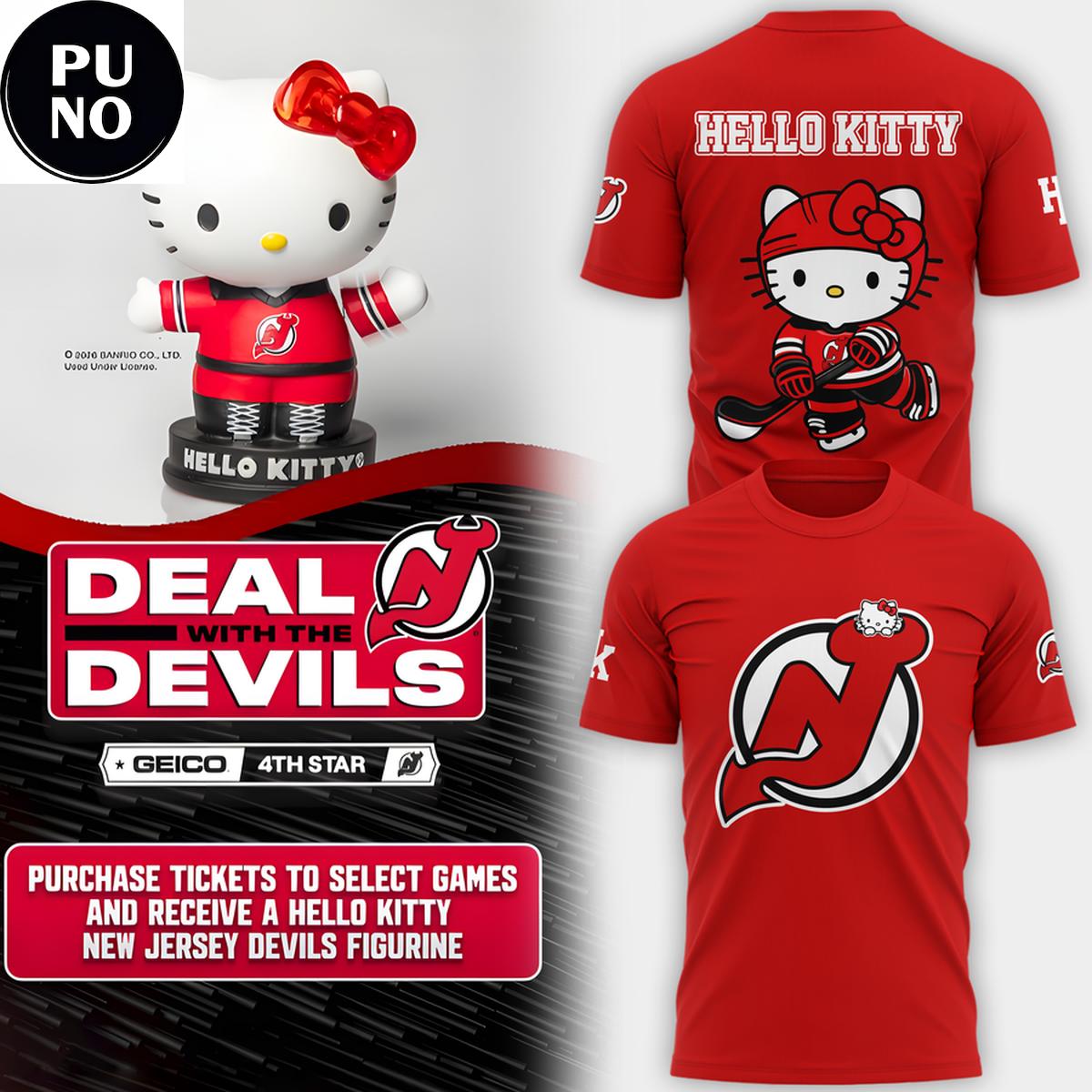 New Jersey Devils x Hello Kitty Night 2026 Hoodie T-Shirt