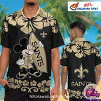 New Orleans Saints Aloha Shirt Mickey Surfboard Design