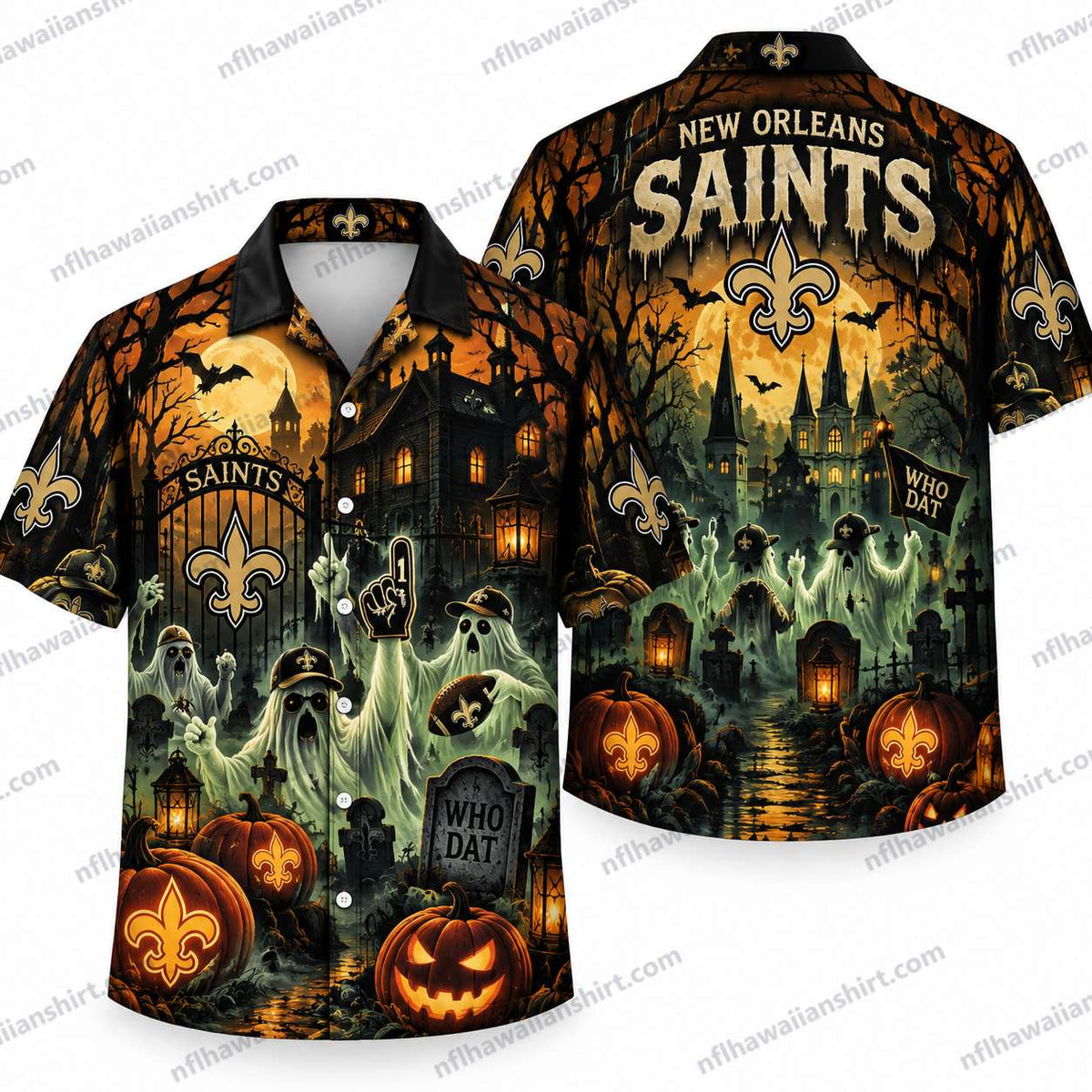 New Orleans Saints Saints Graveyard Halloween Hawaiian Shirt