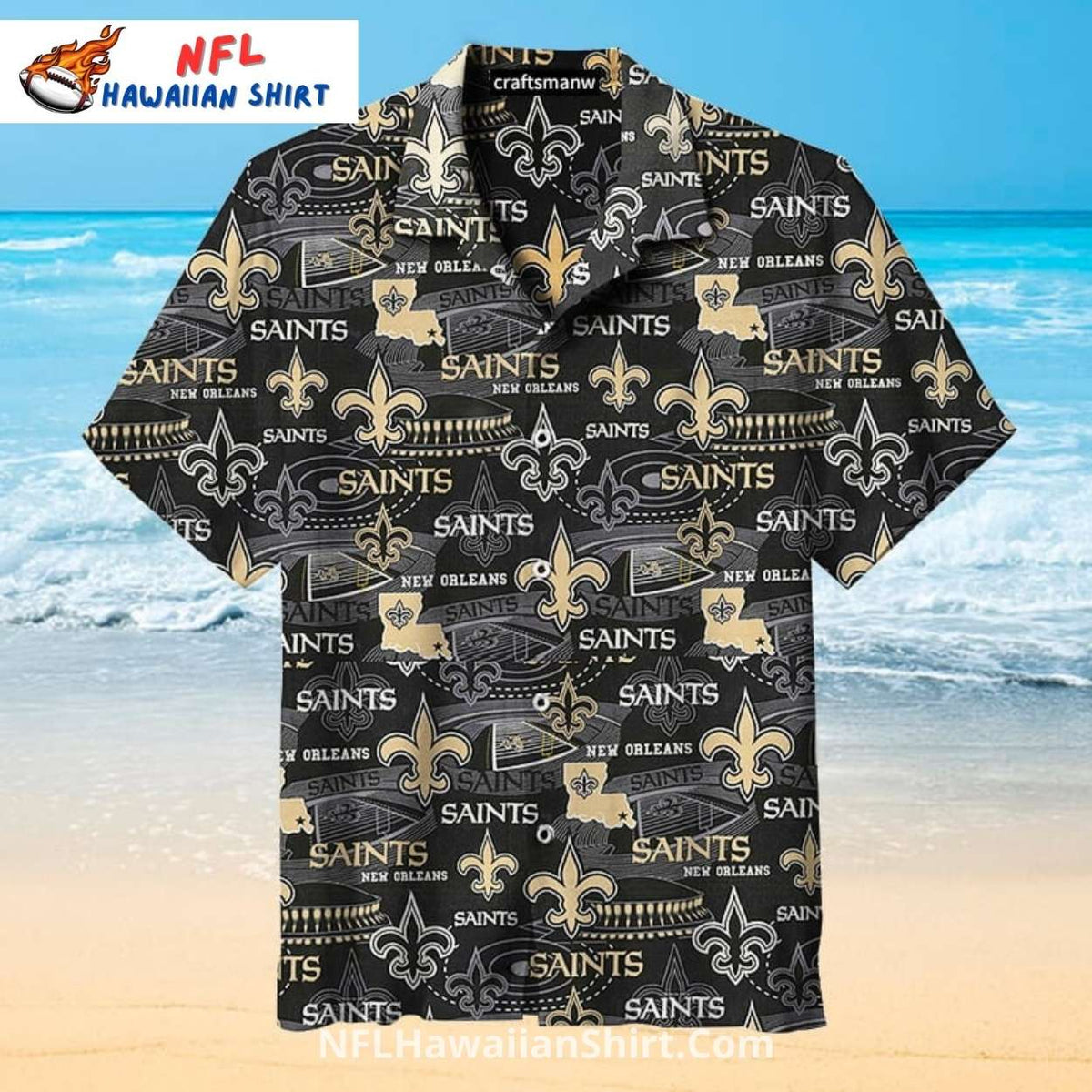New Orleans Saints Hawaiian Shirt All-Over Print Collage