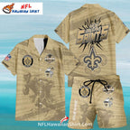 New Orleans Saints Hawaiian Shirt And Shorts Custom Name