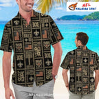 New Orleans Saints Hawaiian Shirt Polynesian Tribal Pattern