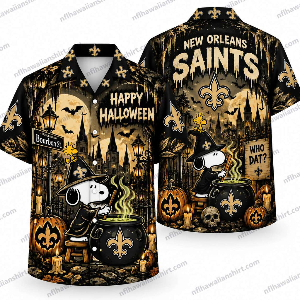 New Orleans Saints Jack Skellington Halloween Hawaiian Shirt