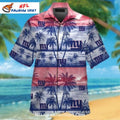 New York Giants Aloha Shirt Palm Tree Sunset Beach Vibe