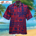 New York Giants Aloha Shirt Red Tropical Pattern Design