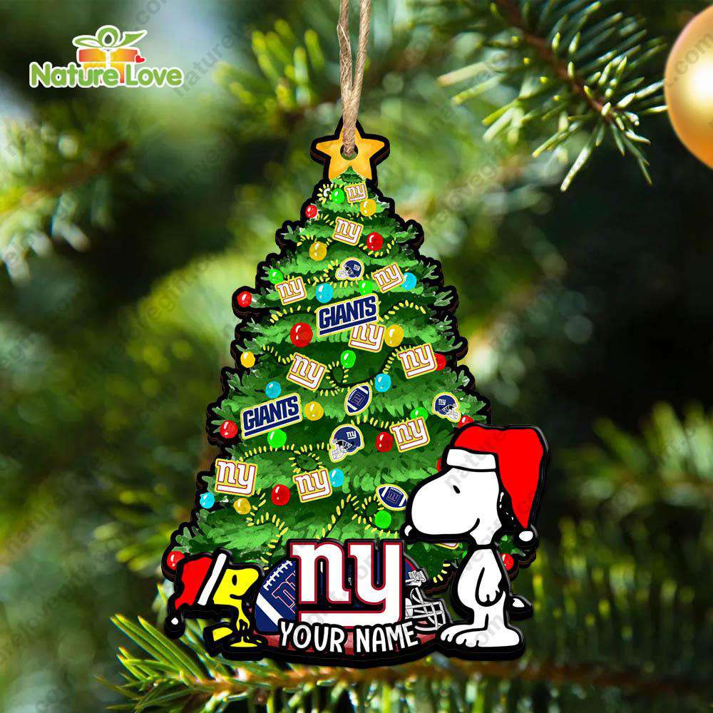 New York Giants Custom Snoopy Peanuts Christmas Ornament Xmas Tree Decorations