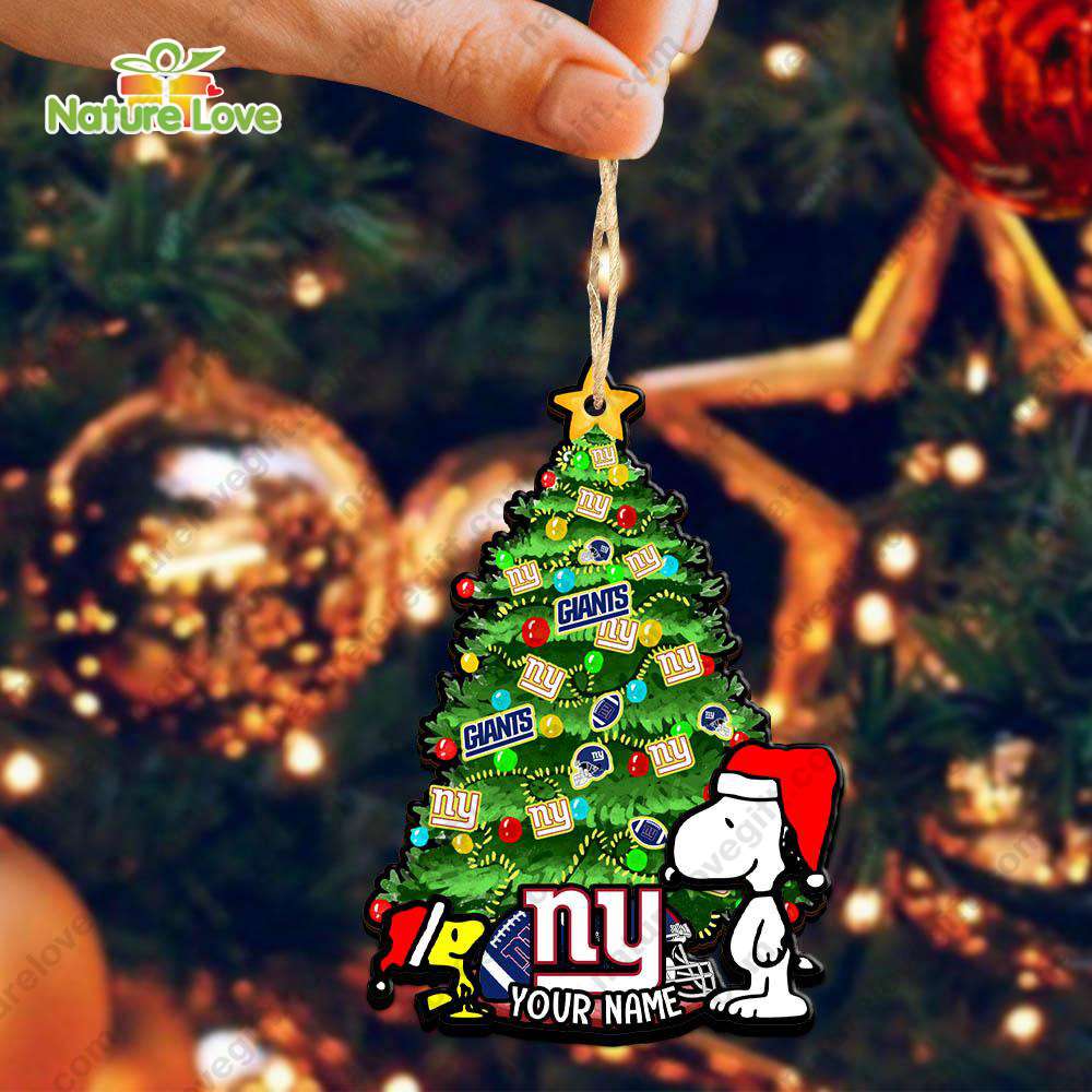 New York Giants Custom Snoopy Peanuts Christmas Ornament Xmas Tree Decorations