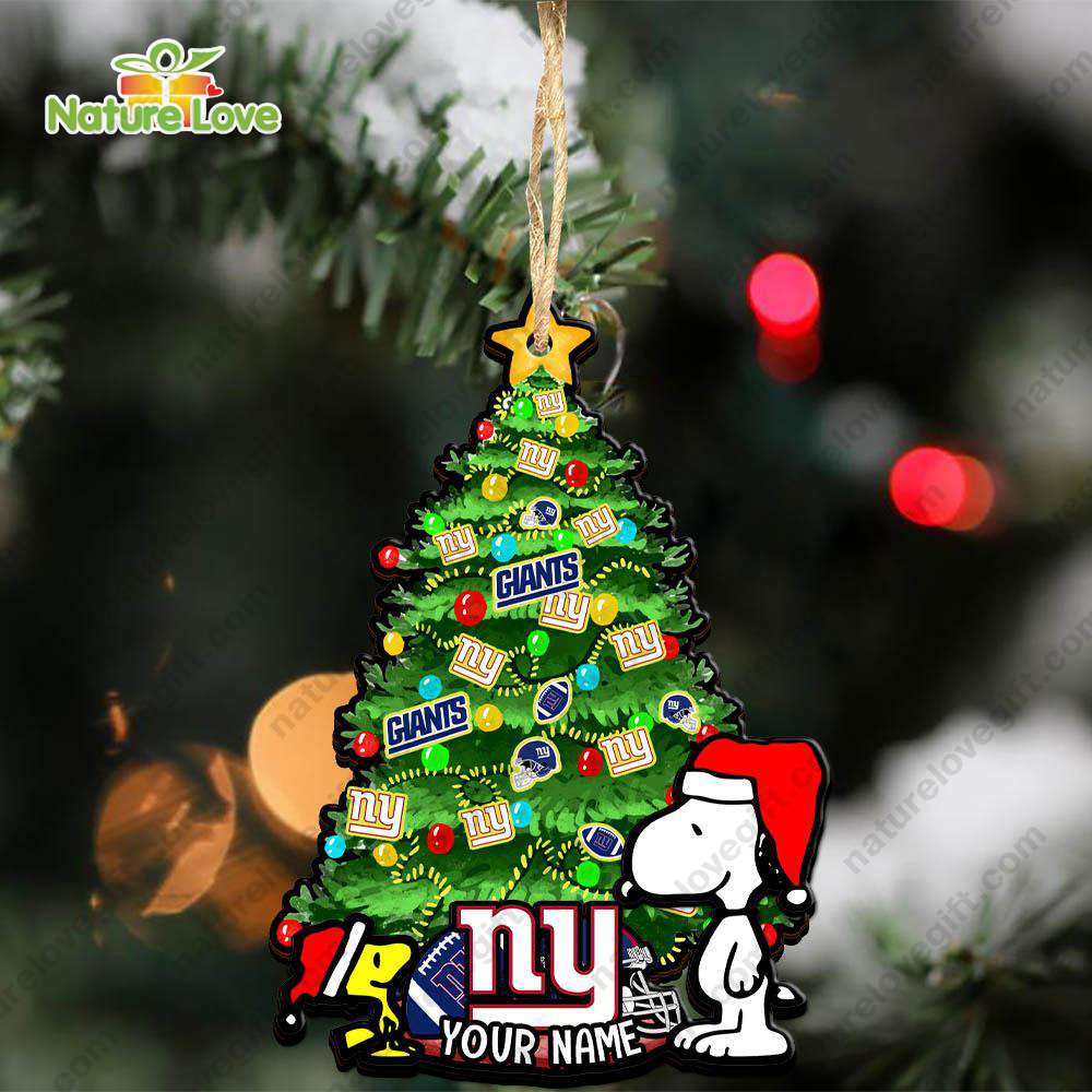 New York Giants Custom Snoopy Peanuts Christmas Ornament Xmas Tree Decorations