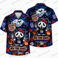 New York Giants Ghostface Hello Kitty Mashup Halloween Hawaiian Shirt