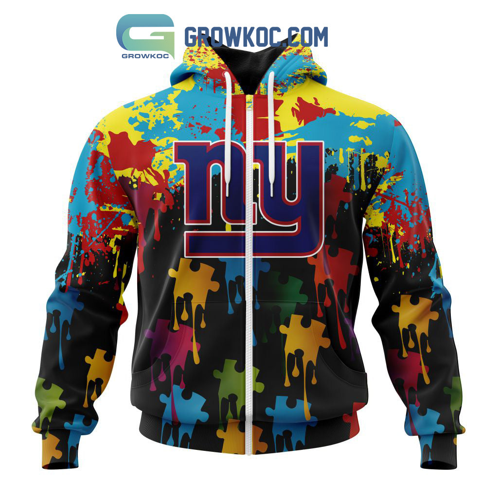 New York Giants Personalized Autism Awareness Puzzle Painting Hoodie Shirts