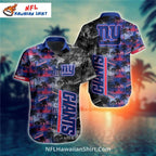 New York Giants Split-Color Palm Tree Aloha Shirt