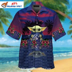 New York Giants Sunset And Cute Green Alien Shirt