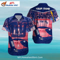 New York Giants Surfboard Sunset Tropical Aloha Shirt