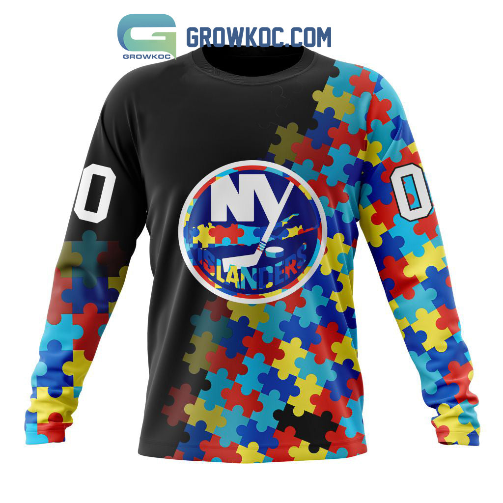 New York Islanders Puzzle Design Autism Awareness Personalized Hoodie Shirts