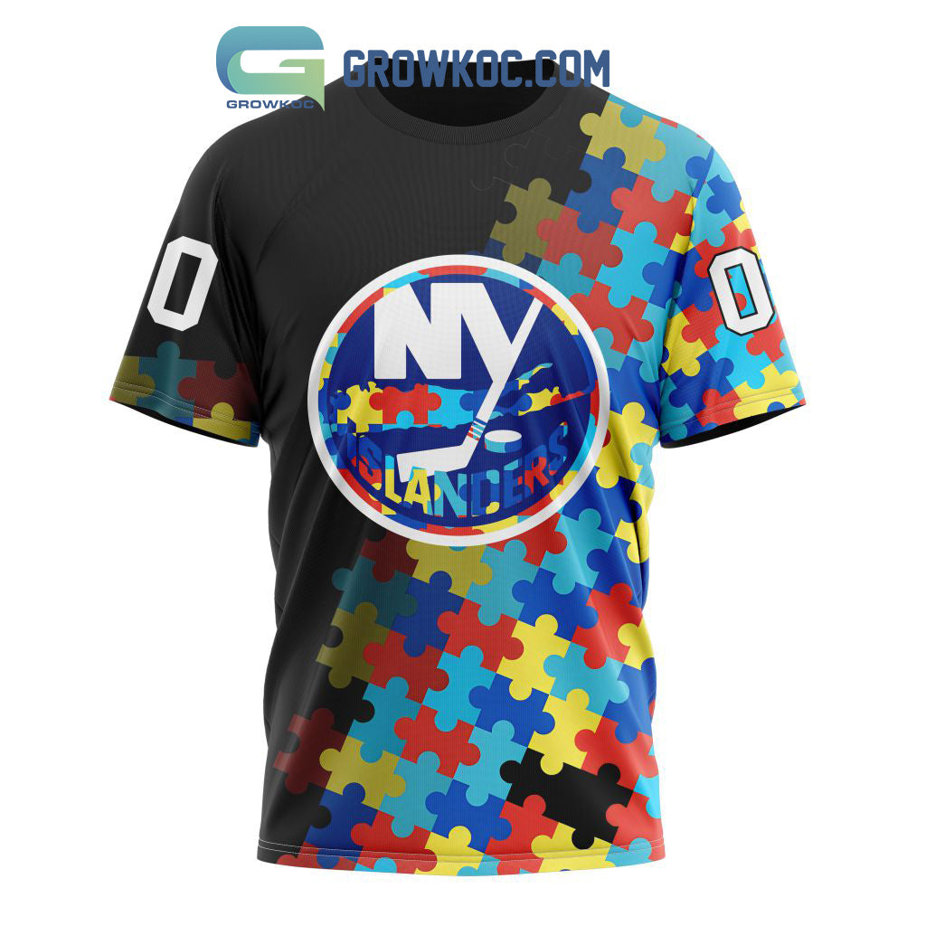 New York Islanders Puzzle Design Autism Awareness Personalized Hoodie Shirts