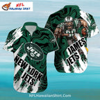 New York Jets Aloha Shirt – Abstract Swirl And Grunge Style