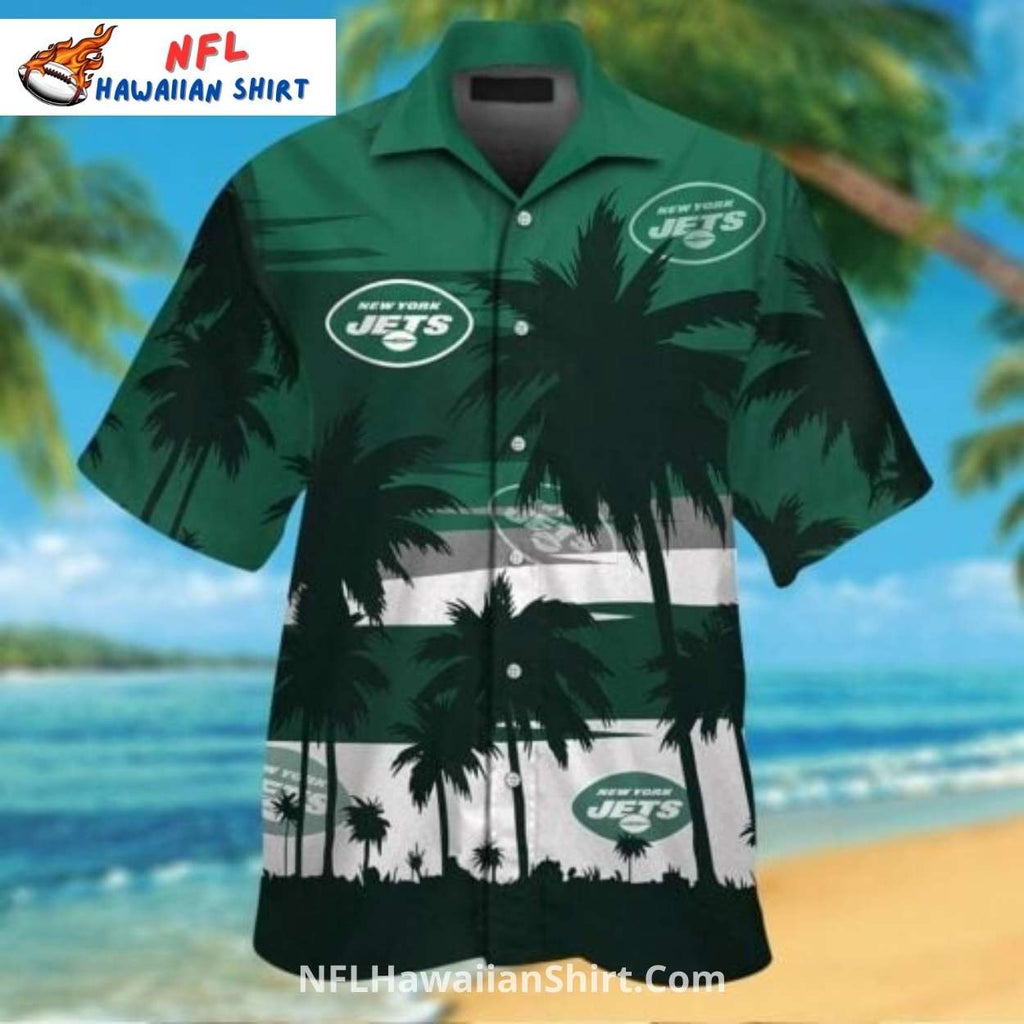 New York Jets Aloha Shirt – Dark Palm Tree Fade Effect