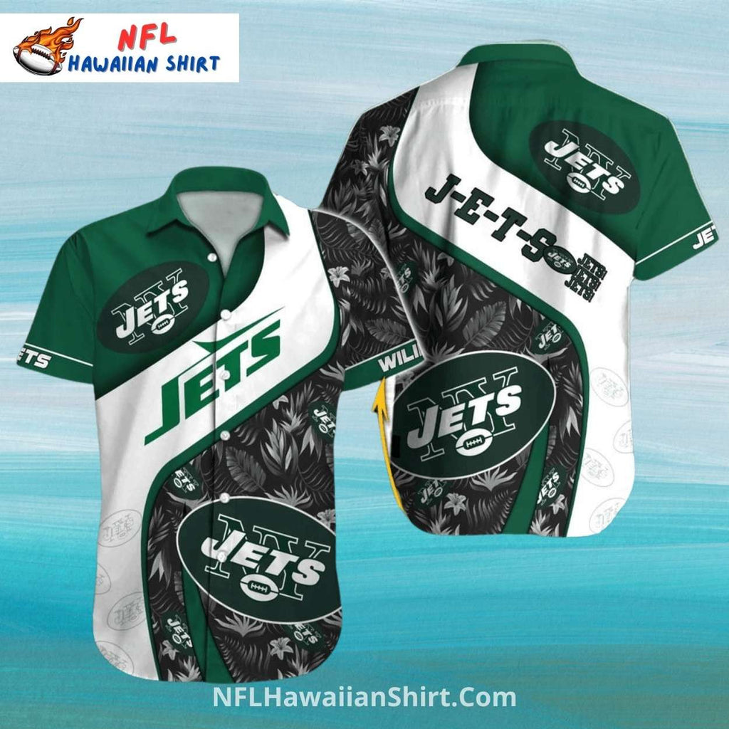 New York Jets Aloha Shirt – Sleek Black Palm Pattern