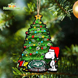 New York Jets Custom Snoopy Peanuts Christmas Ornament Xmas Tree Decorations
