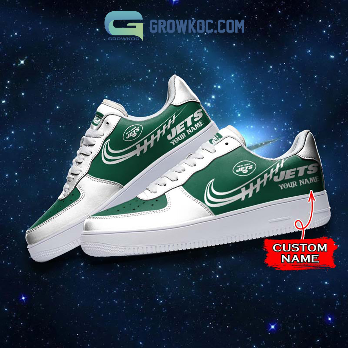 New York Jets Personalized Air Force 1 Sneaker Shoes