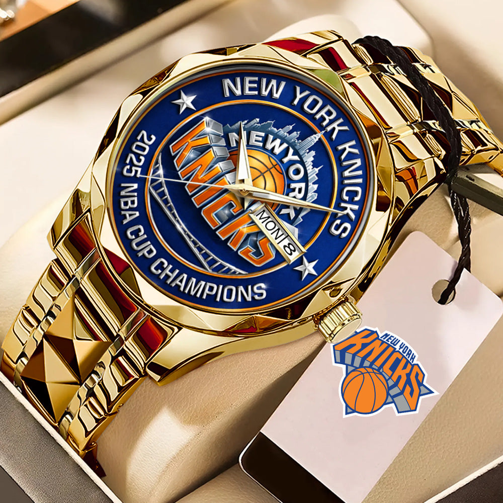 New York Knicks 2025 NBA Cup Champions Alloy Luxury Quartz Watch - TMTHU2901