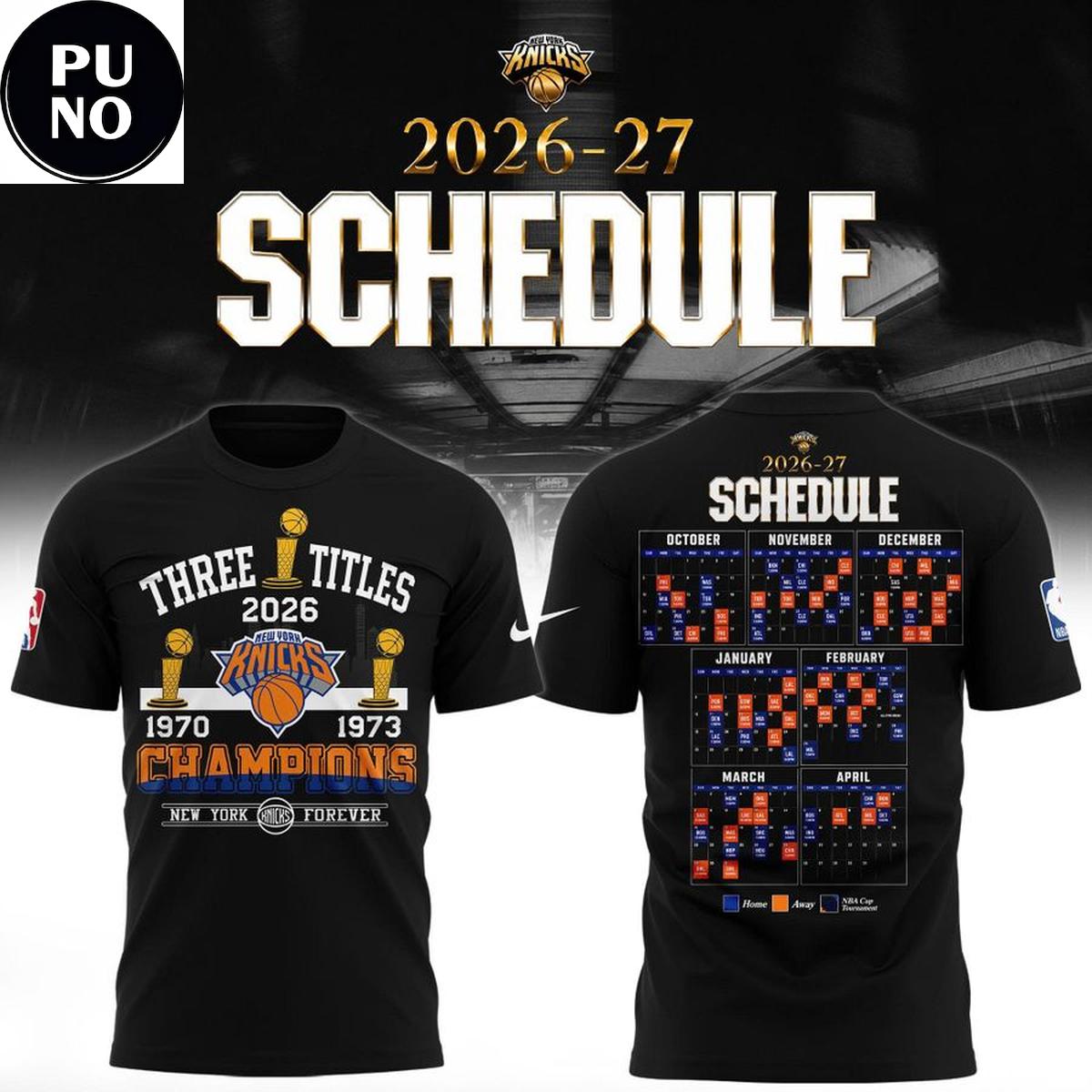 New York Knicks 2026-27 Season Schedule T-Shirt