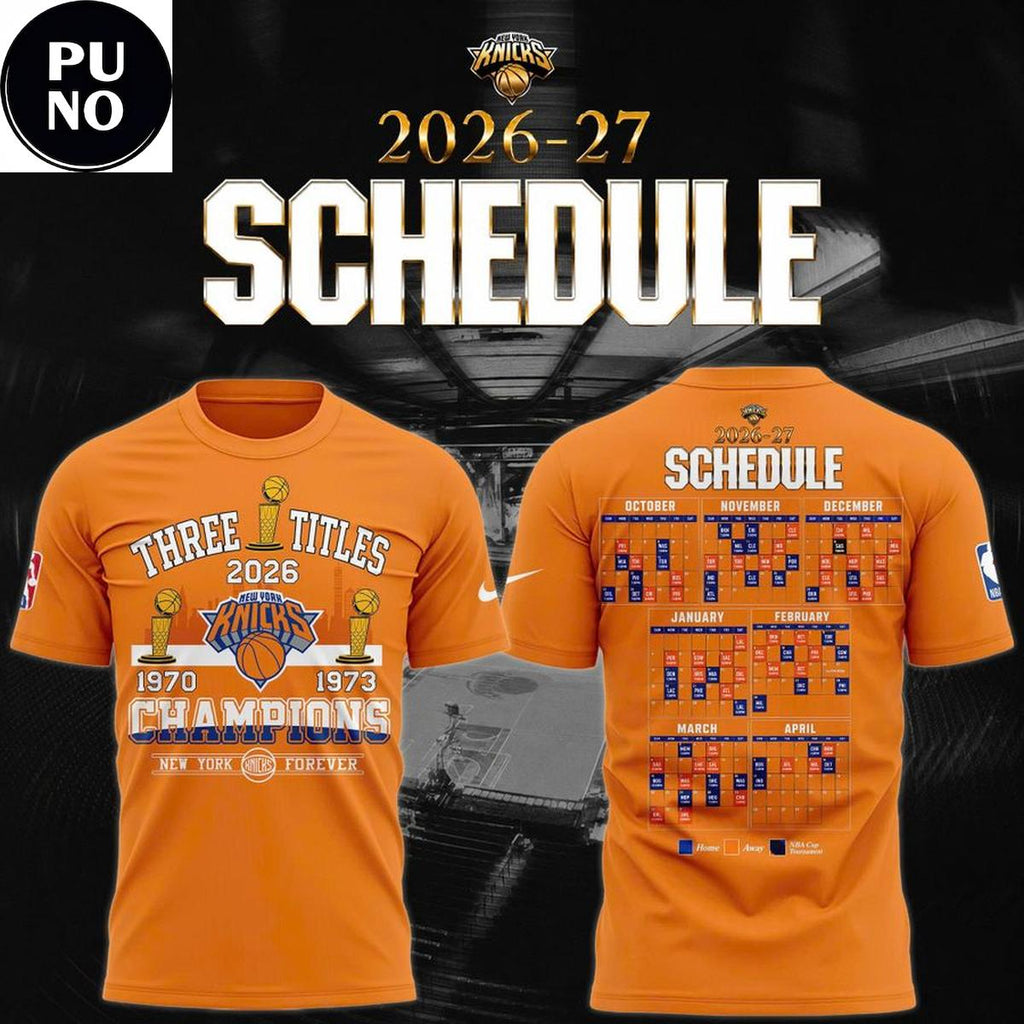 New York Knicks 2026-27 Season Schedule T-Shirt