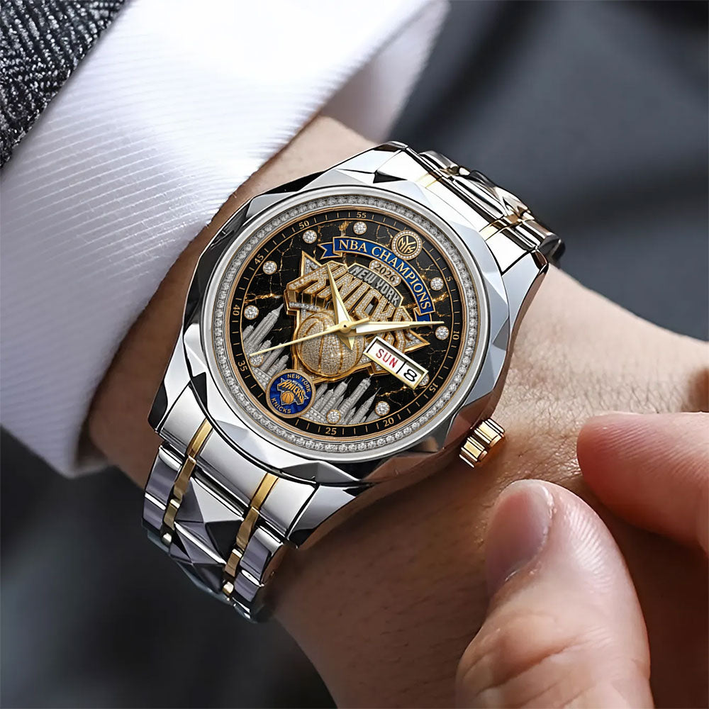 New York Knicks NBA 2026 NBA Finals Champions Alloy Luxury Quartz Watch - TMTHU6942