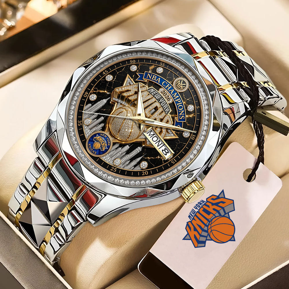 New York Knicks NBA 2026 NBA Finals Champions Alloy Luxury Quartz Watch - TMTHU6942