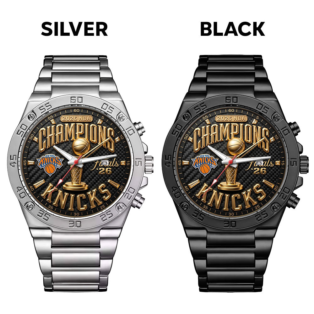 New York Knicks 2026 NBA Finals Champions Gentleman Stainless Steel Watch - TMTHU6943