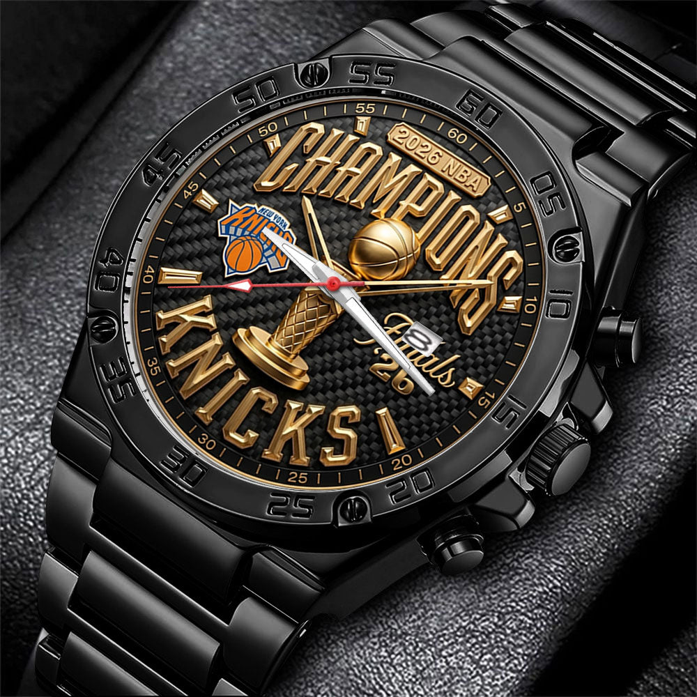 New York Knicks 2026 NBA Finals Champions Gentleman Stainless Steel Watch - TMTHU6943