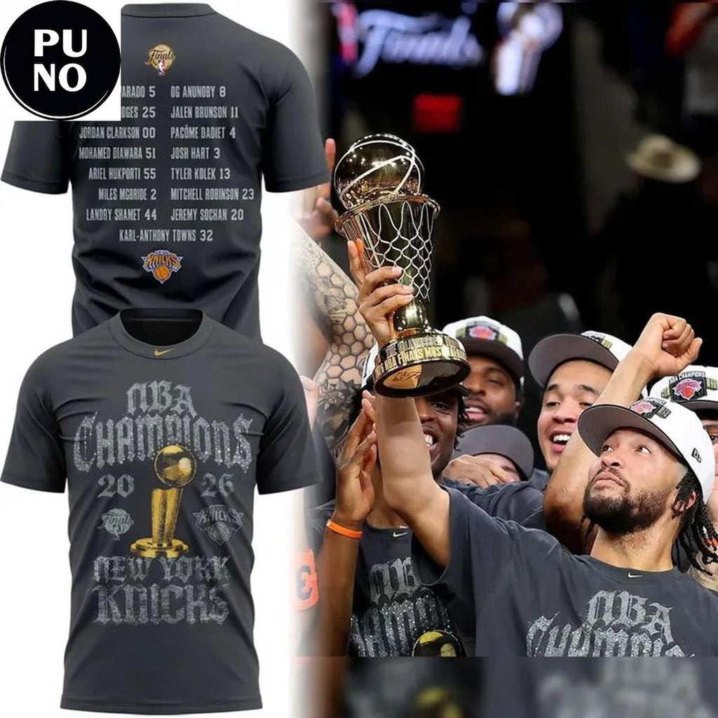 New York Knicks 2026 NBA Finals Champions Roster Hoodie T-Shirt