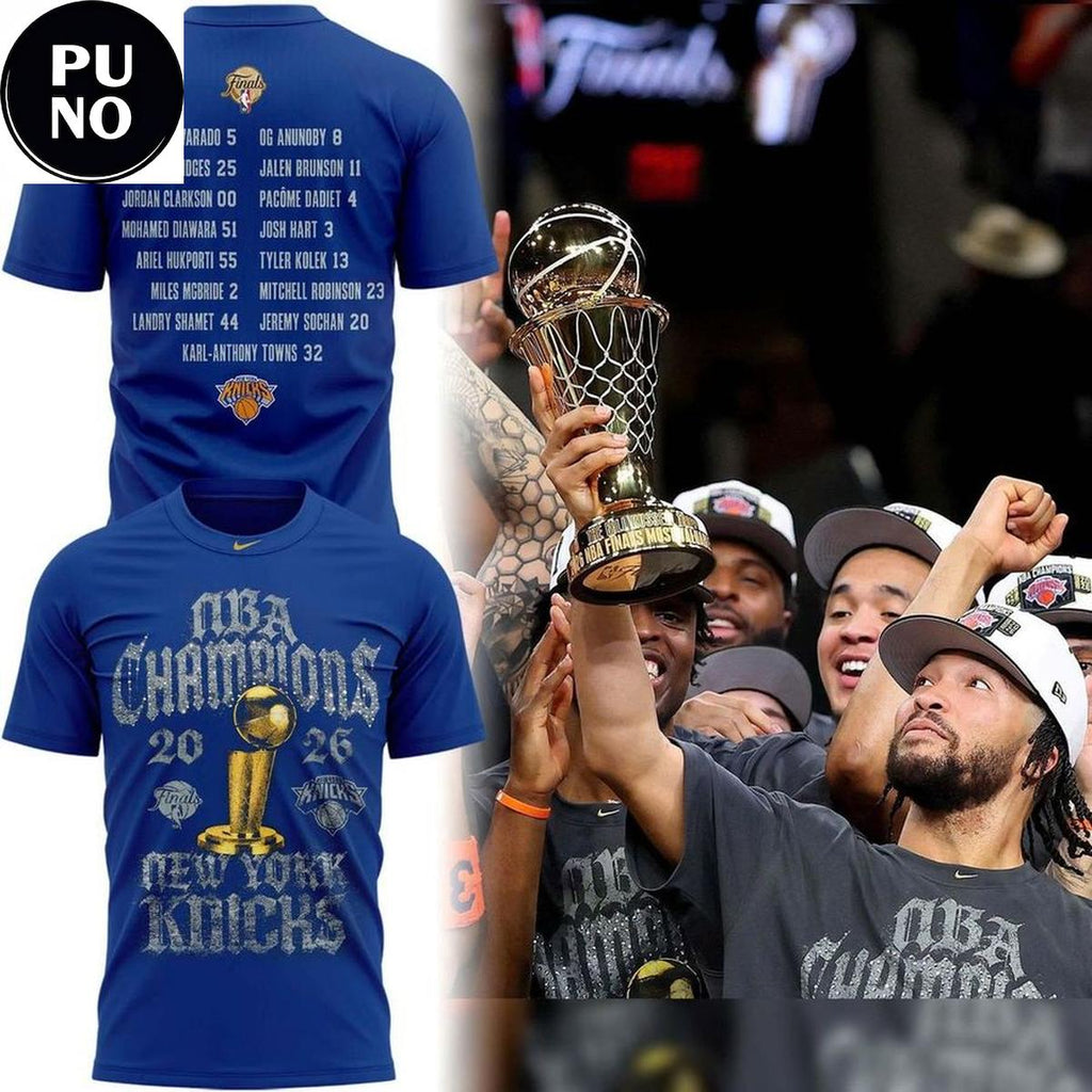 New York Knicks 2026 NBA Finals Champions Roster Hoodie T-Shirt