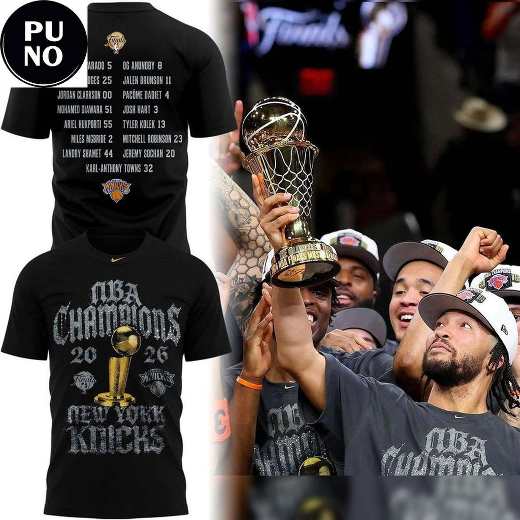 New York Knicks 2026 NBA Finals Champions Roster Hoodie T-Shirt