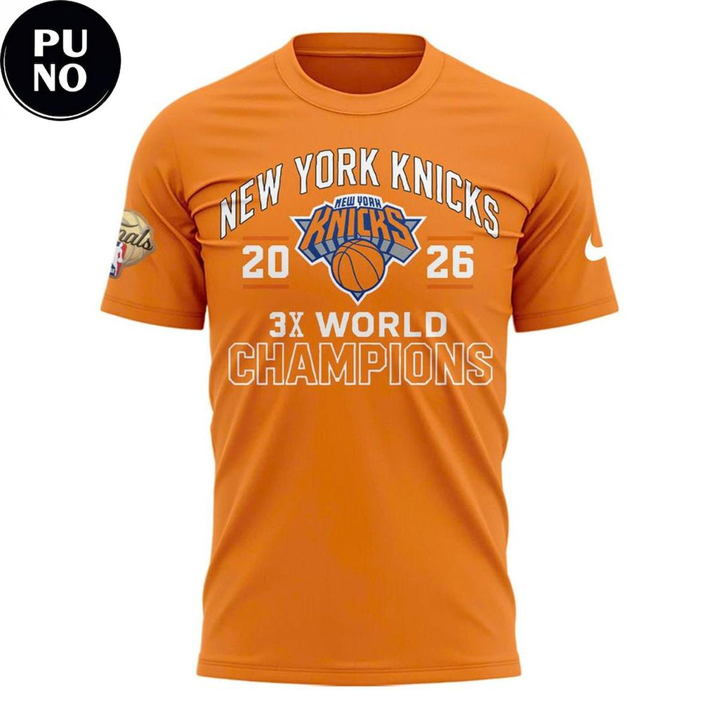 New York Knicks 3-Time Champions NBA 2026 T-Shirt