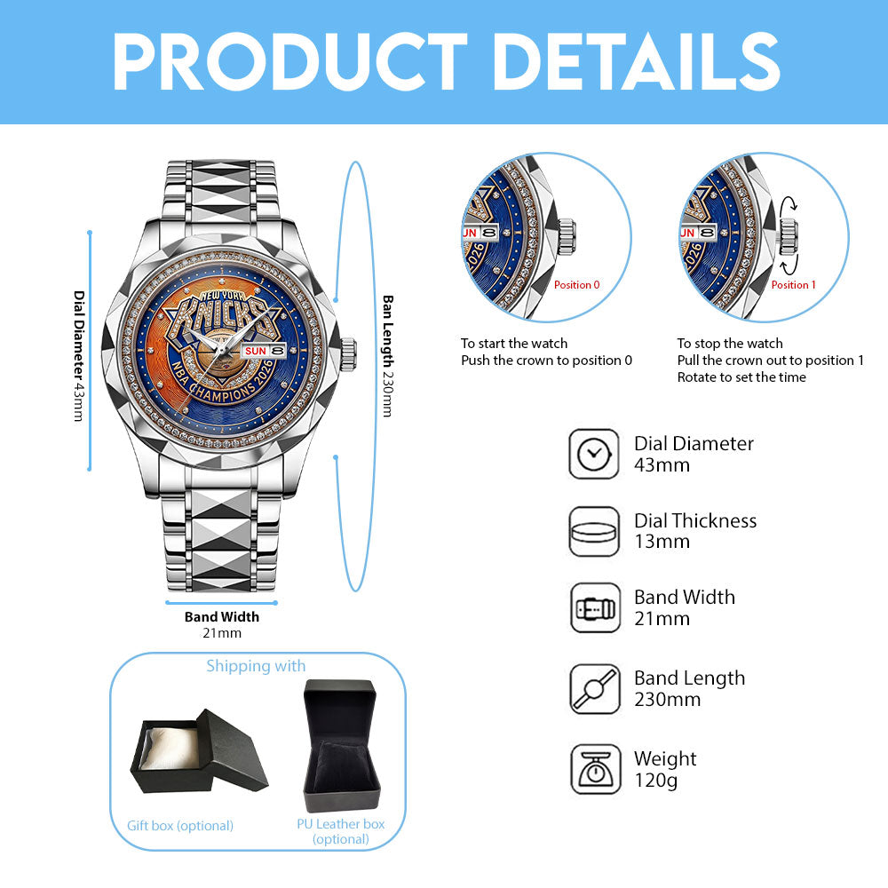 New York Knicks NBA Champions 2026 Alloy Luxury Quartz Watch - TMTHU6899