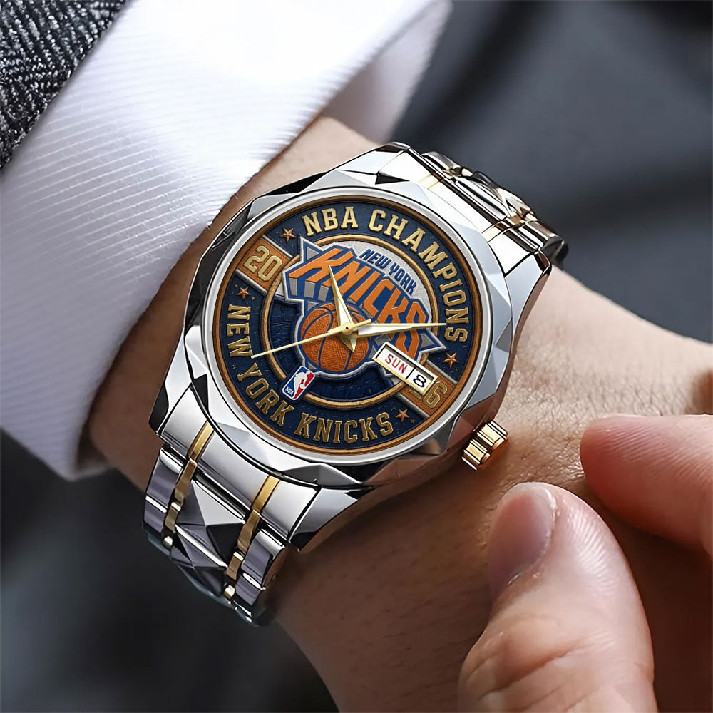 New York Knicks NBA Finals Champions 2026 Alloy Luxury Quartz Watch - TANTN23871