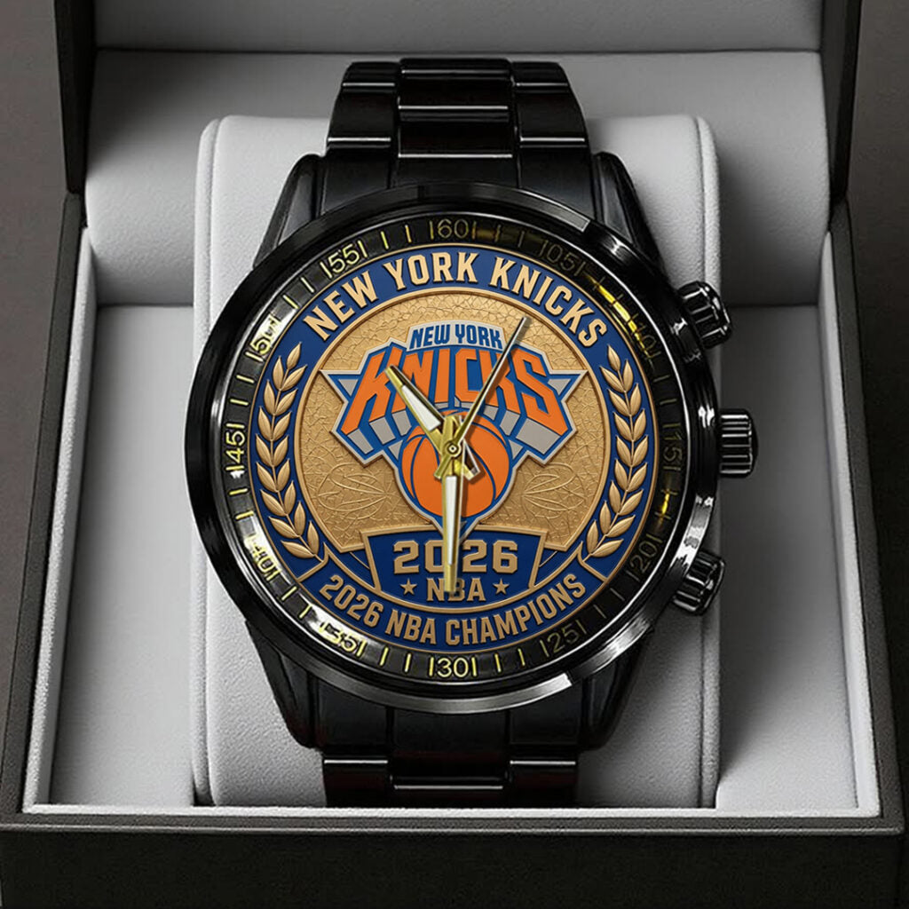 New York Knicks NBA Finals Champions 2026 Black Stainless Steel Watch - TANTN23768
