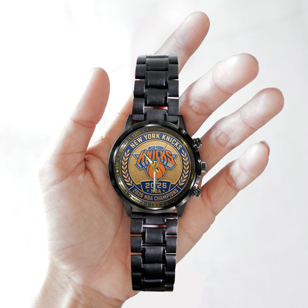 New York Knicks NBA Finals Champions 2026 Black Stainless Steel Watch - TANTN23768