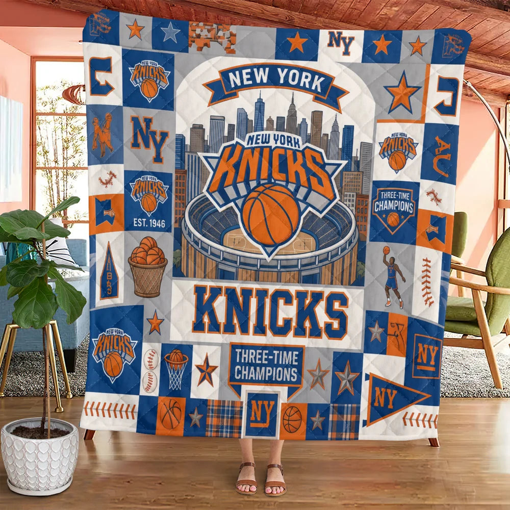 New York Knicks Quilt Blanket - TMTHU8818