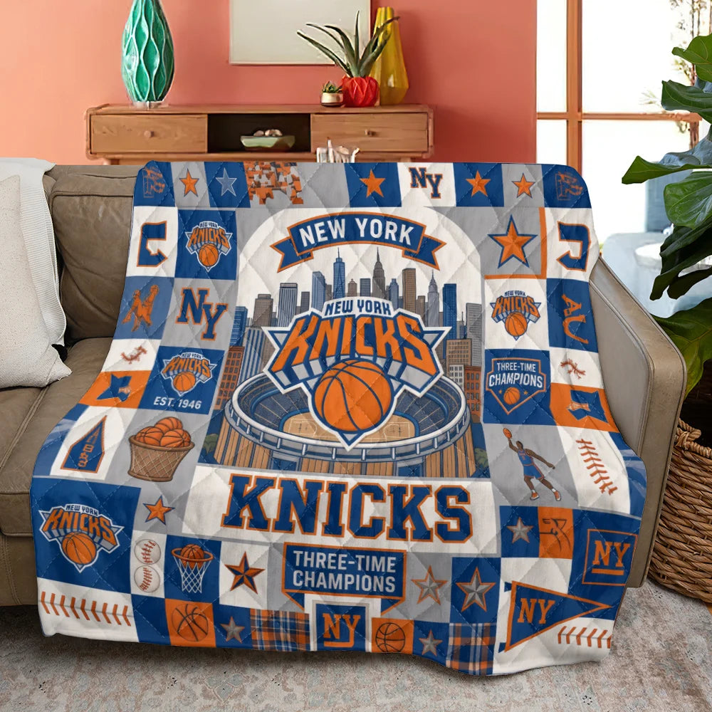 New York Knicks Quilt Blanket - TMTHU8818