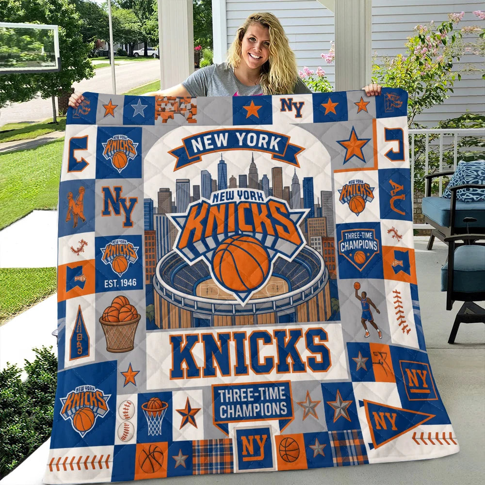 New York Knicks Quilt Blanket - TMTHU8818