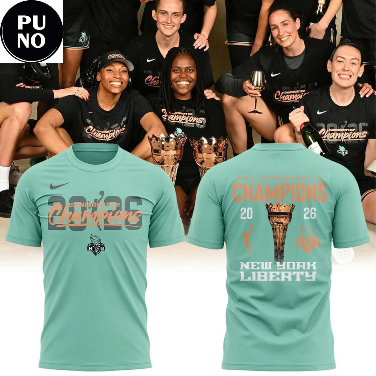 New York Liberty 2026 WNBA Commissioner's Cup Champions Locker Room T-Shirt
