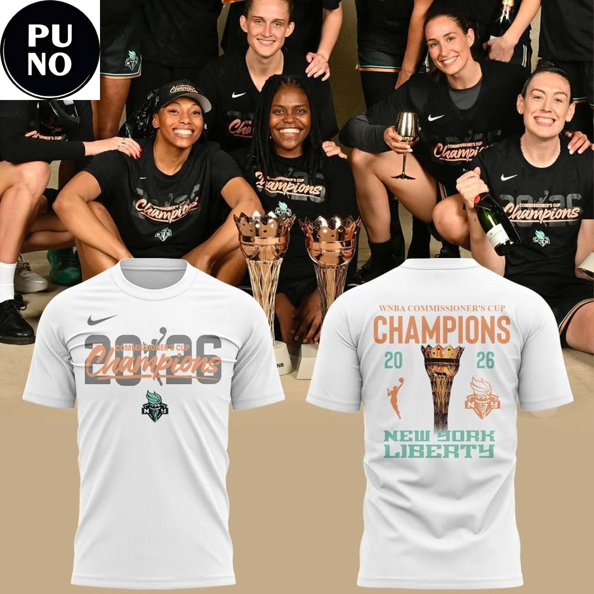 New York Liberty 2026 WNBA Commissioner's Cup Champions Locker Room T-Shirt