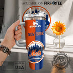 New York Mets Split Design Stanley Tumbler Custom Baseball Fan Mug