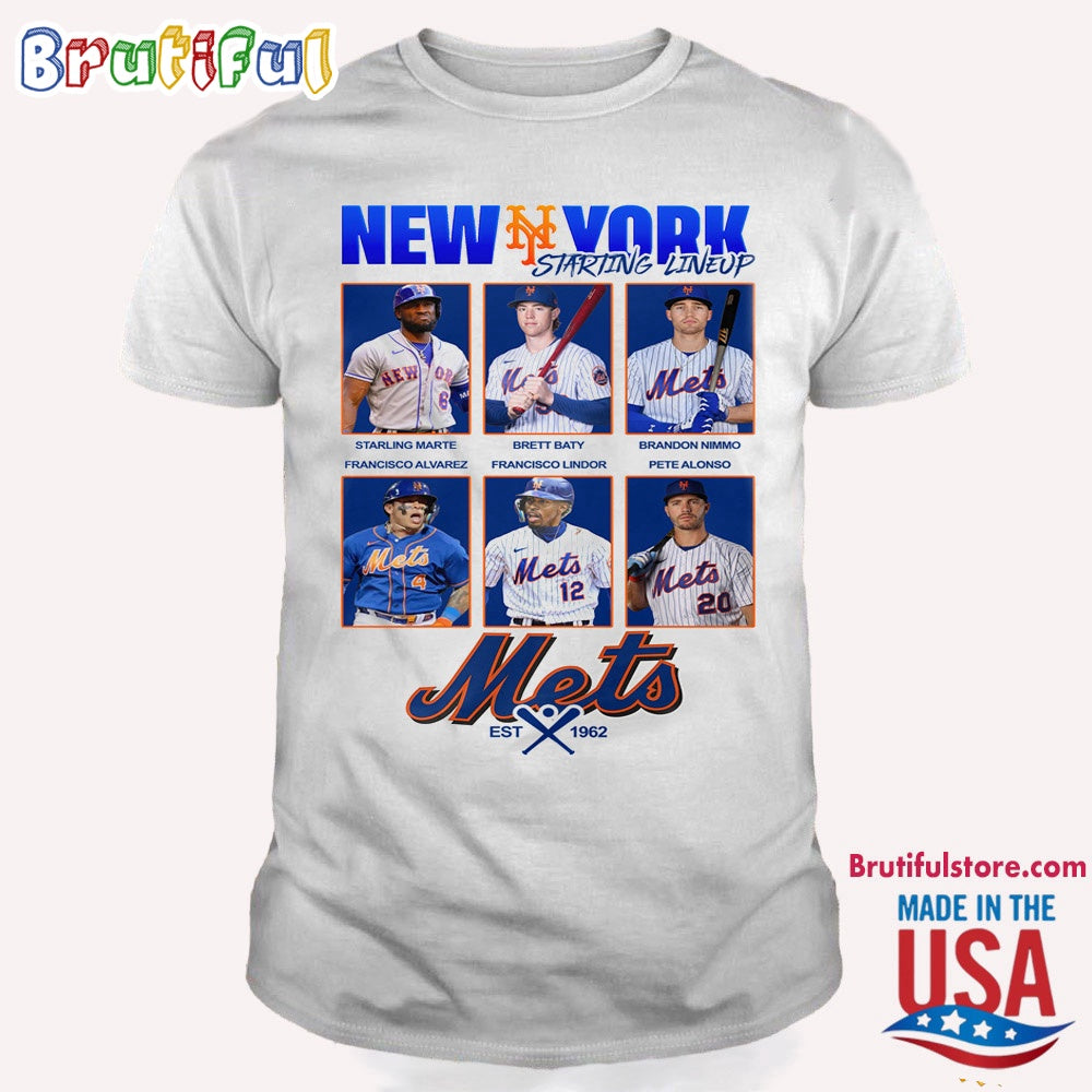 New York Mets Starting Lineup Est 1962 T Shirt