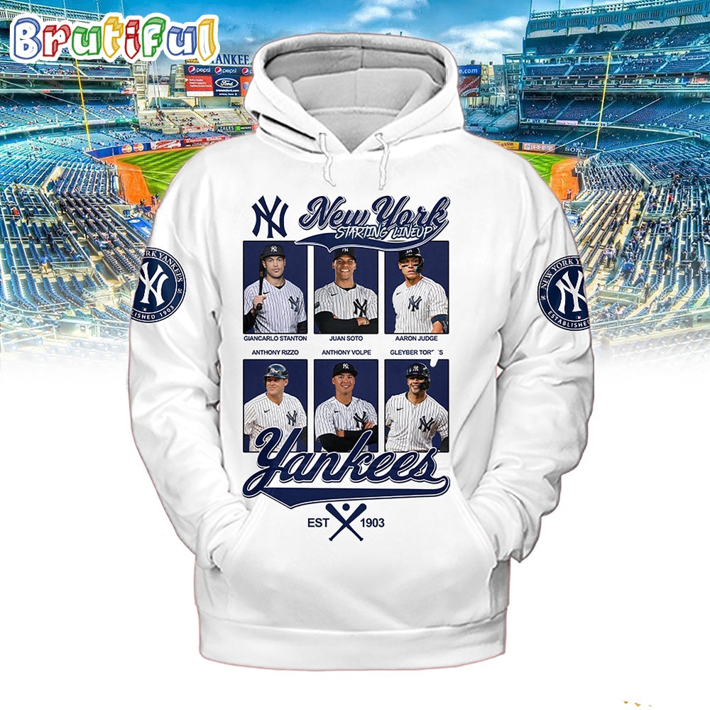 New York Yankees Starting Lineup Est 1903 Hoodie